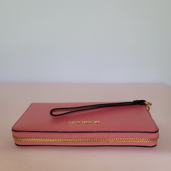 MICHAEL KORS Jet Set Travel Continental Pebbled Leather Wallet-Tea Rose⭐ - Picture 8 of 16